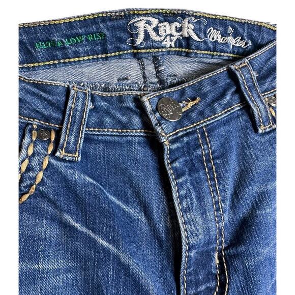 Rock 47 by Wrangler Jeans Womens 30x32 Blue Denim Low Rise Bootcut Western Horse - Picture 7 of 16